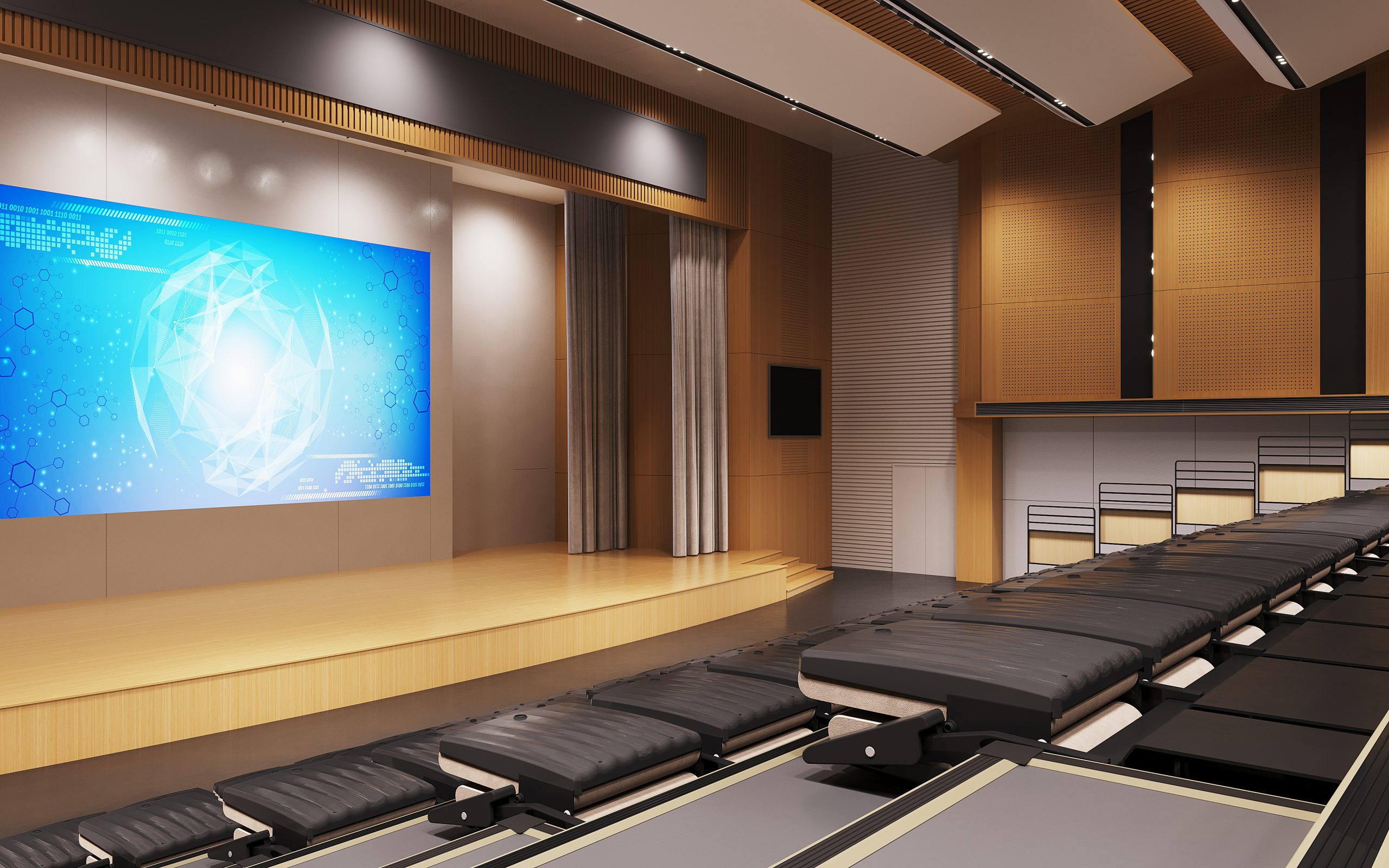 IEQ telescopic tribuna installation